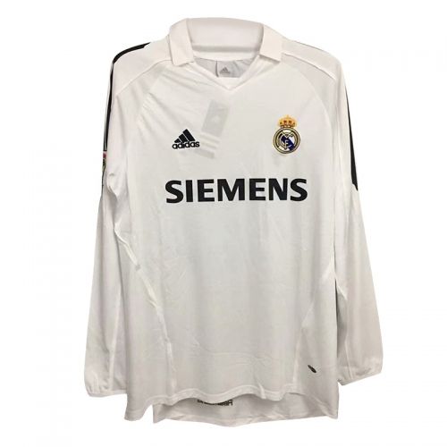 Real Madrid 05/06 Home Retro Long Sleeve Soccer Jersey Shirt